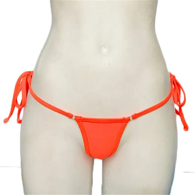 Bather Sexy brazilian bikini bottom female swimwear women string tie swim Briefs micro mini Thong Panties Underwear Tanga V100B