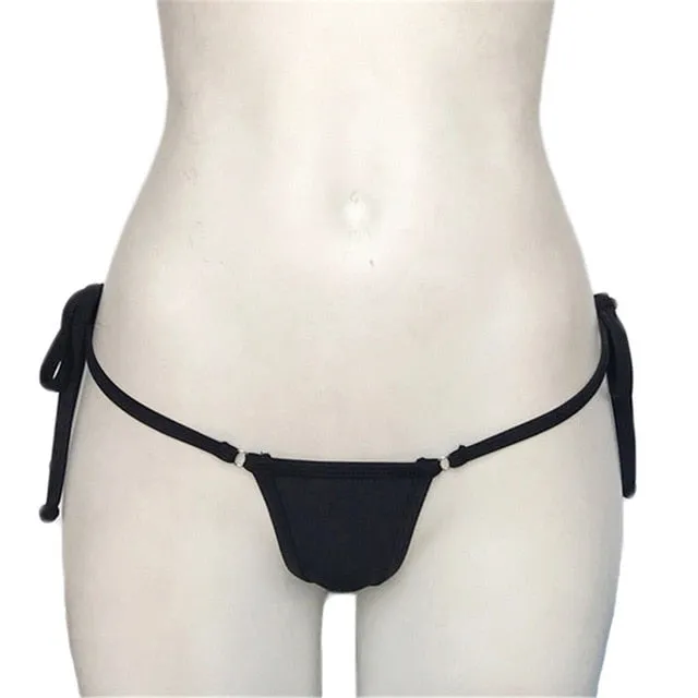 Bather Sexy brazilian bikini bottom female swimwear women string tie swim Briefs micro mini Thong Panties Underwear Tanga V100B
