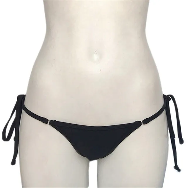 Bather Sexy brazilian bikini bottom female swimwear women string tie swim Briefs micro mini Thong Panties Underwear Tanga V100B