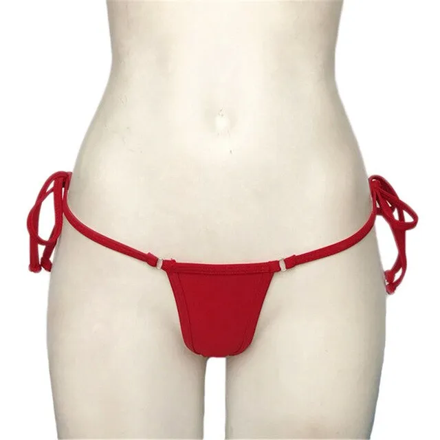 Bather Sexy brazilian bikini bottom female swimwear women string tie swim Briefs micro mini Thong Panties Underwear Tanga V100B