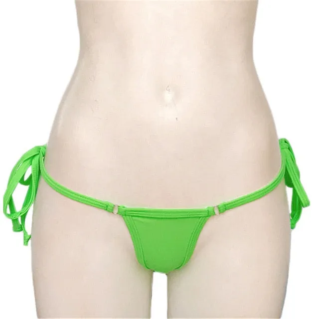 Bather Sexy brazilian bikini bottom female swimwear women string tie swim Briefs micro mini Thong Panties Underwear Tanga V100B