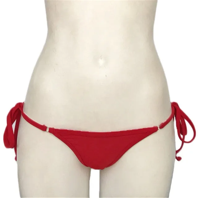 Bather Sexy brazilian bikini bottom female swimwear women string tie swim Briefs micro mini Thong Panties Underwear Tanga V100B