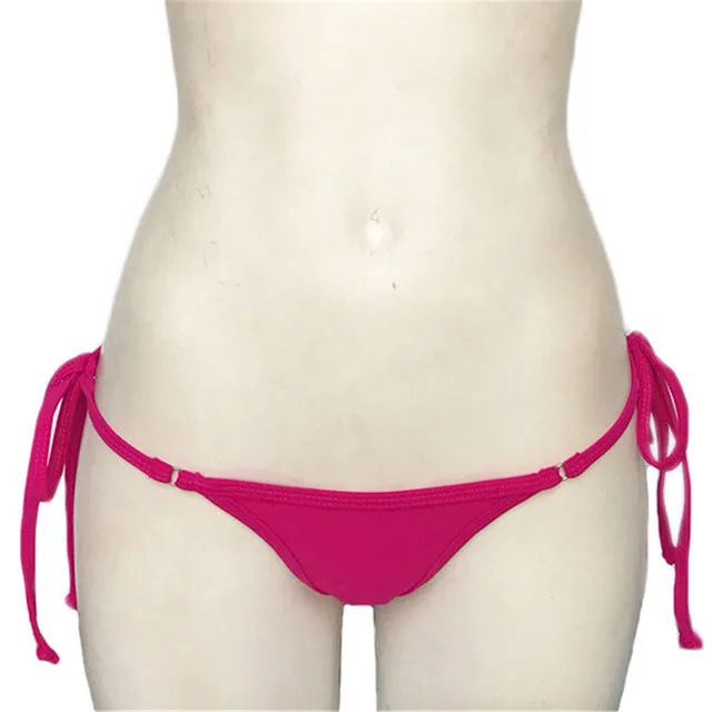 Bather Sexy brazilian bikini bottom female swimwear women string tie swim Briefs micro mini Thong Panties Underwear Tanga V100B