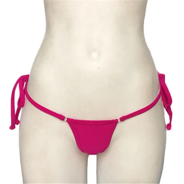 Bather Sexy brazilian bikini bottom female swimwear women string tie swim Briefs micro mini Thong Panties Underwear Tanga V100B