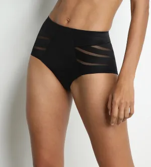 Black Flat Tummy Briefs  Dim Silhouette Elegance