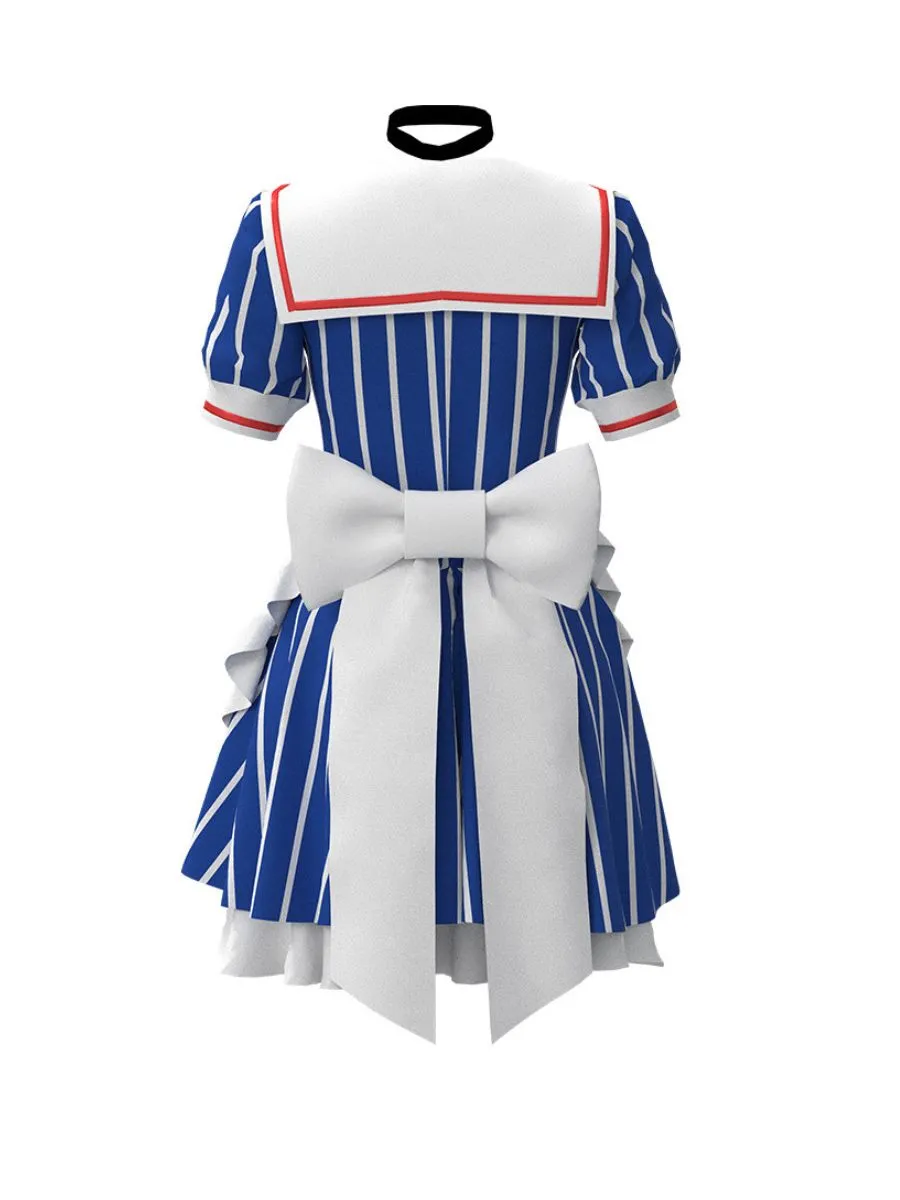 Blue Striped Maid Dress with Apron