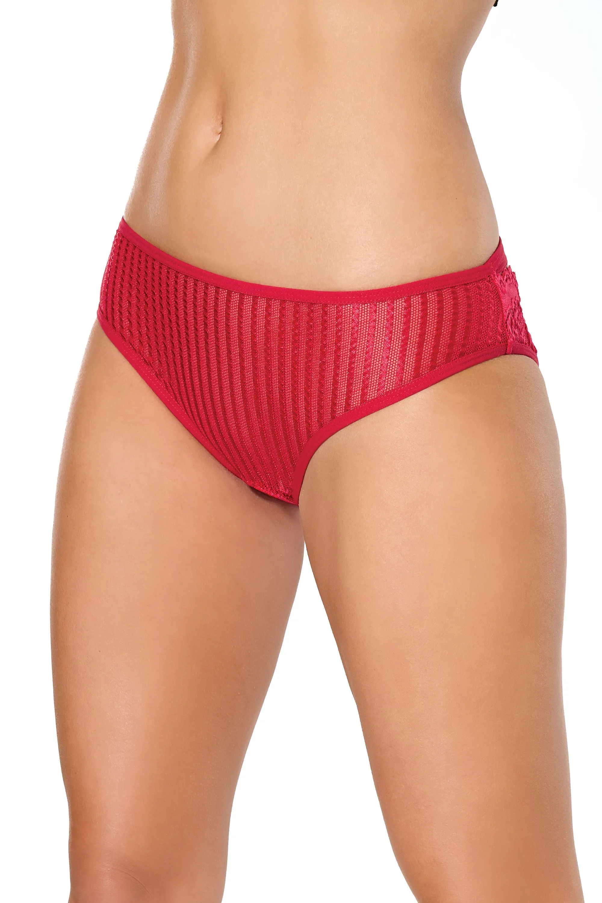 Coquette Lingerie Sexy Lace Strappy Bow Back Bikini Panty Red