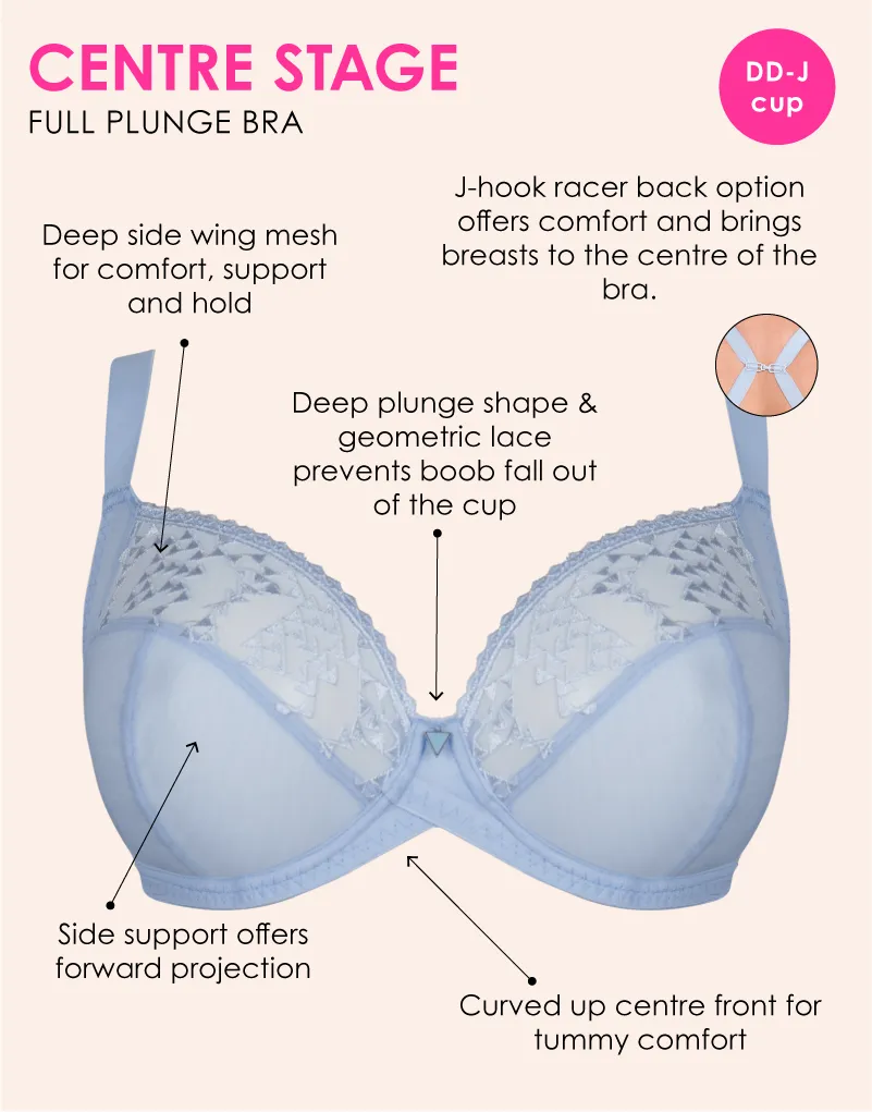 Curvy Kate Centre Stage Full Plunge Side Support Bra Icy Blue
