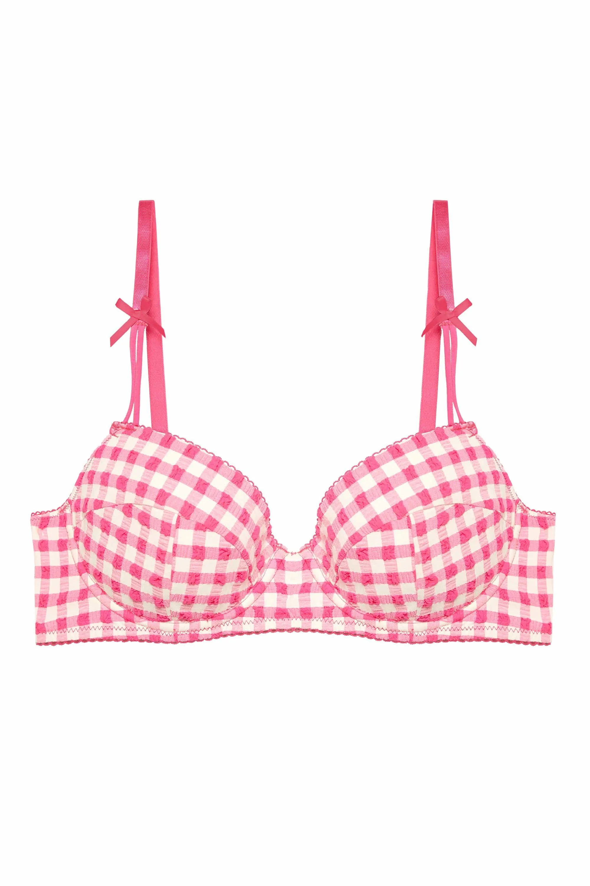 Daisy Pink Gingham Balcony Bra
