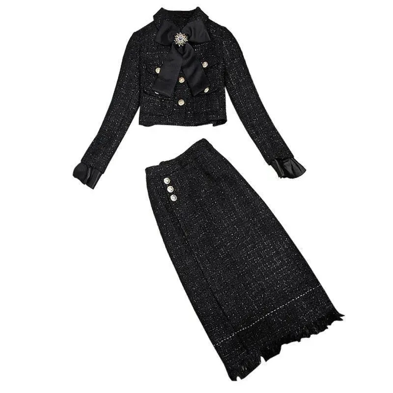 Elegant Vintage 2-Piece Suit. Tweed Suit Women