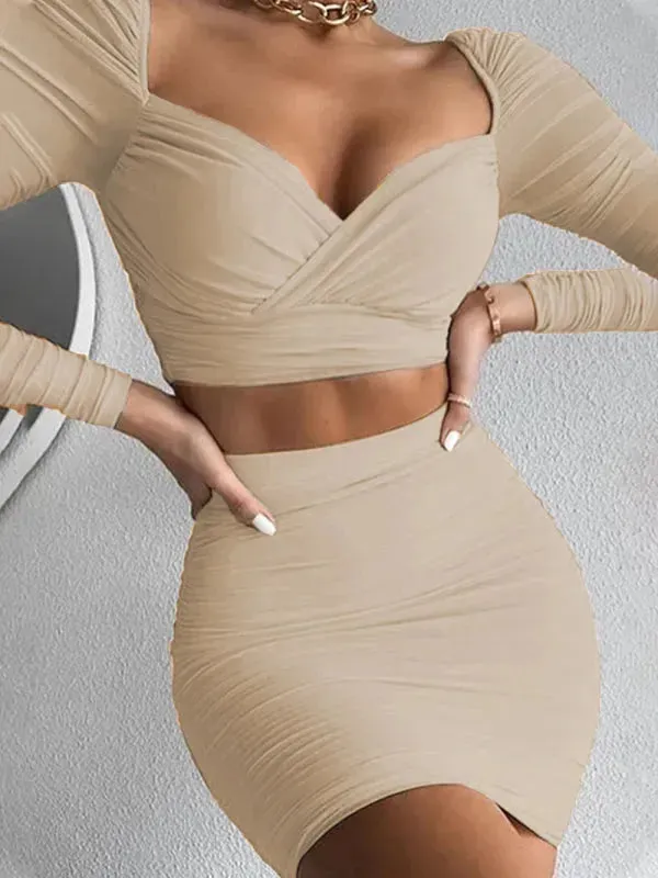 Elegant Women Casual Party Two-Piece Skirt Set
