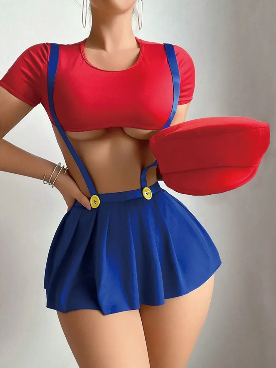 Game Bros Suspender Skirt Set