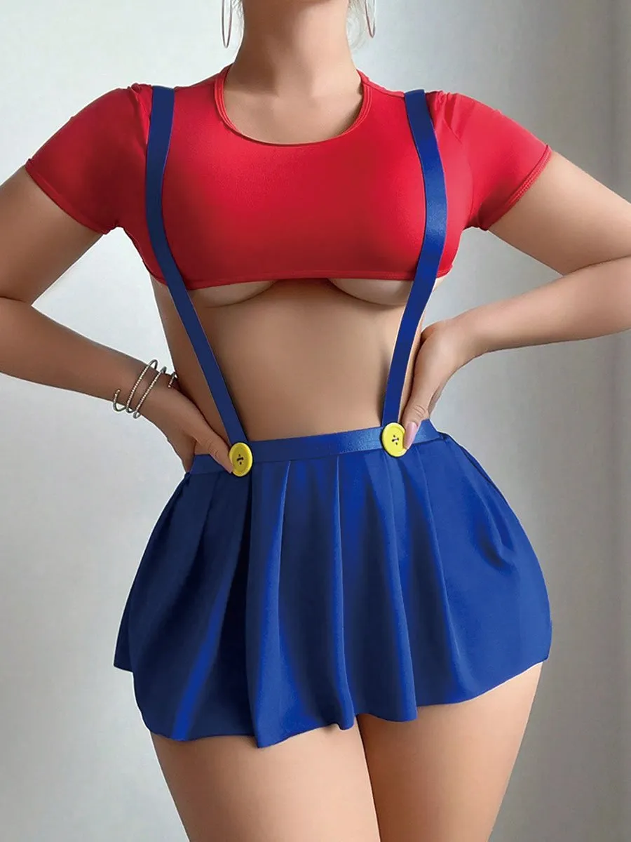 Game Bros Suspender Skirt Set