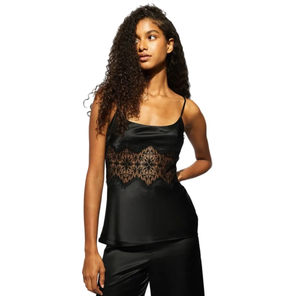 Ginia Siena Cami and Pant Set Black