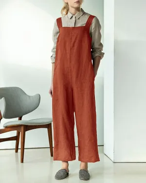 Hidden Zipper Overalls Jumpsuits