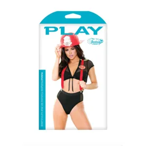 Hotshot Firefighter Costumer Set; Suspenders. Tie Top. and Panty