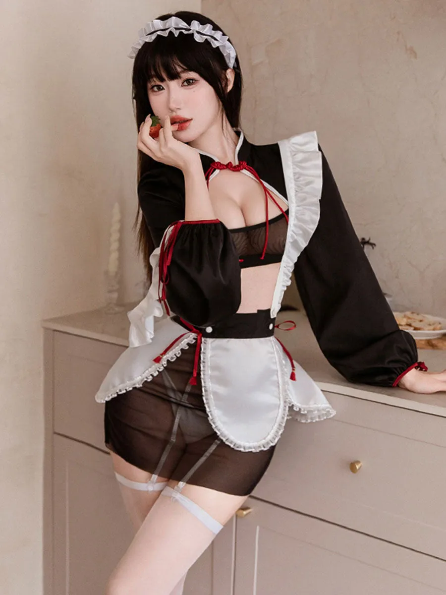 Mesh Chinese Style Maid Costume