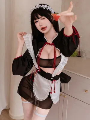 Mesh Chinese Style Maid Costume