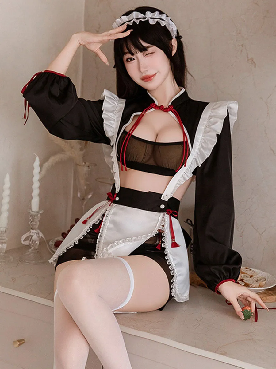 Mesh Chinese Style Maid Costume