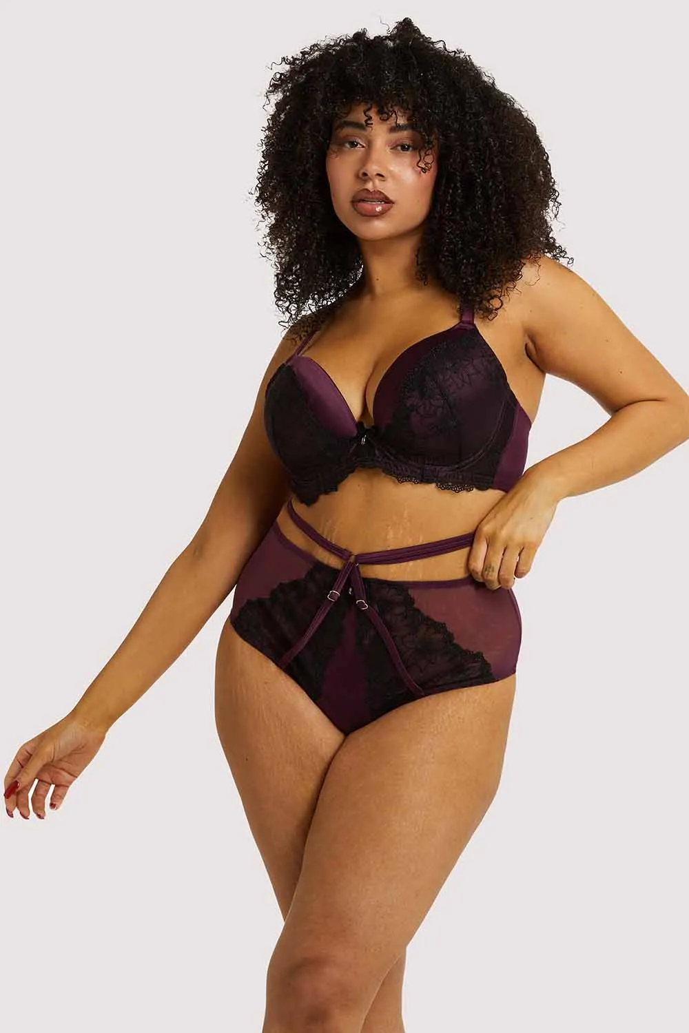 Muriel Purple High Waist Brief