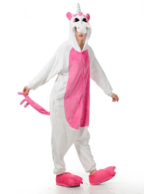 Pajamas For Women Unicorn Stitch Kigurumi Flannel Cute Animal Pajamas Sets Winter Sleepwear unicornio Nightie Pyjamas Home wear