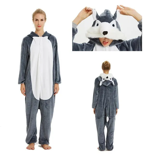 Pajamas For Women Unicorn Stitch Kigurumi Flannel Cute Animal Pajamas Sets Winter Sleepwear unicornio Nightie Pyjamas Home wear