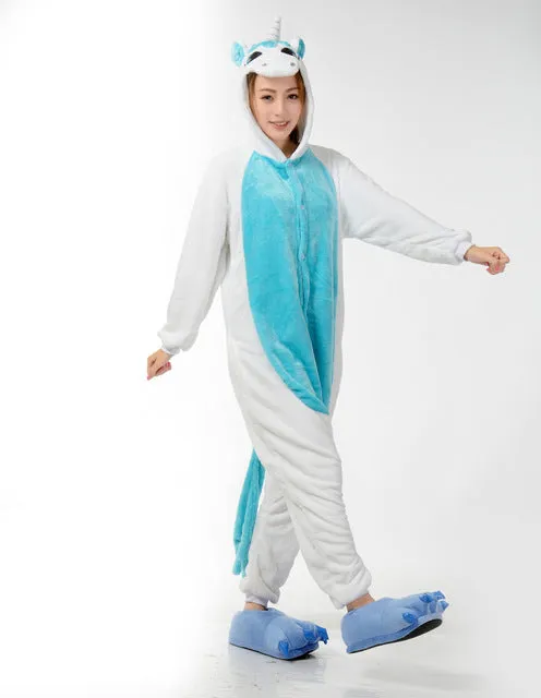 Pajamas For Women Unicorn Stitch Kigurumi Flannel Cute Animal Pajamas Sets Winter Sleepwear unicornio Nightie Pyjamas Home wear