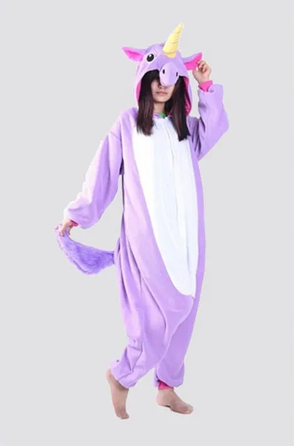 Pajamas For Women Unicorn Stitch Kigurumi Flannel Cute Animal Pajamas Sets Winter Sleepwear unicornio Nightie Pyjamas Home wear