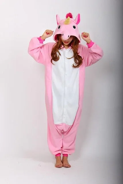Pajamas For Women Unicorn Stitch Kigurumi Flannel Cute Animal Pajamas Sets Winter Sleepwear unicornio Nightie Pyjamas Home wear