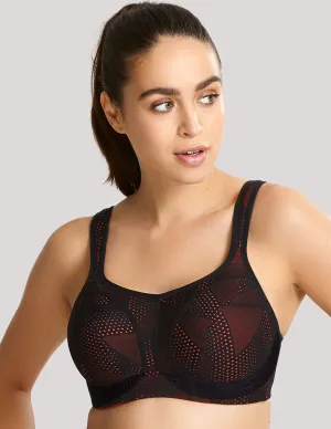Panache Power 5021 Black Coral Covertible Underwire Sports Bra