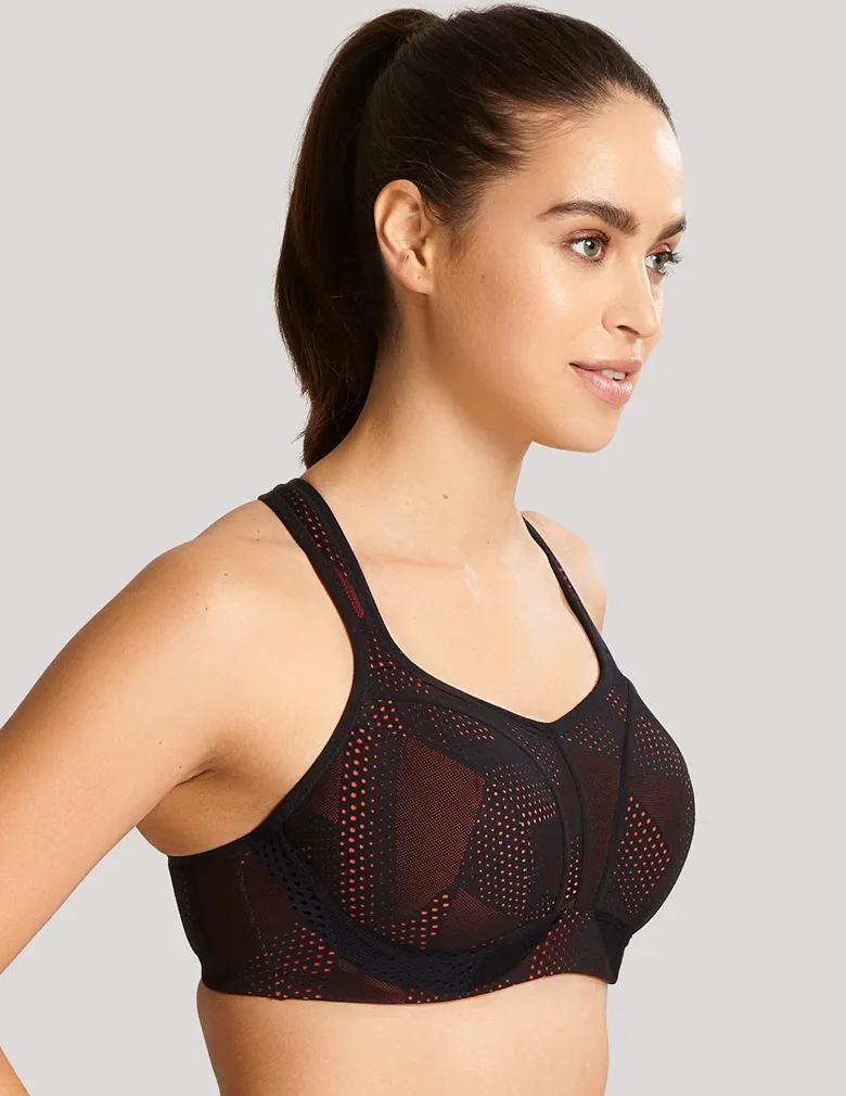 Panache Power 5021 Black Coral Covertible Underwire Sports Bra