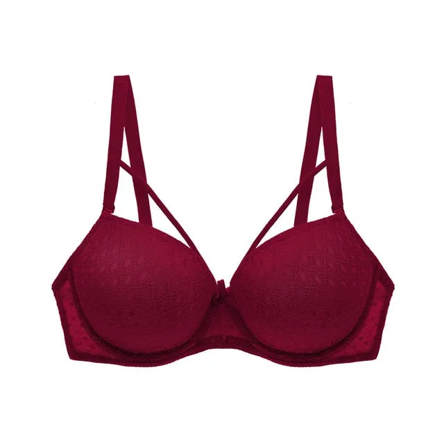 Perfering New Lace Sexy Bra Padded Push-up Bra Women's Underwear Comfortable Brassiere Lingerie Adjustable Deep V  Dropshipping
