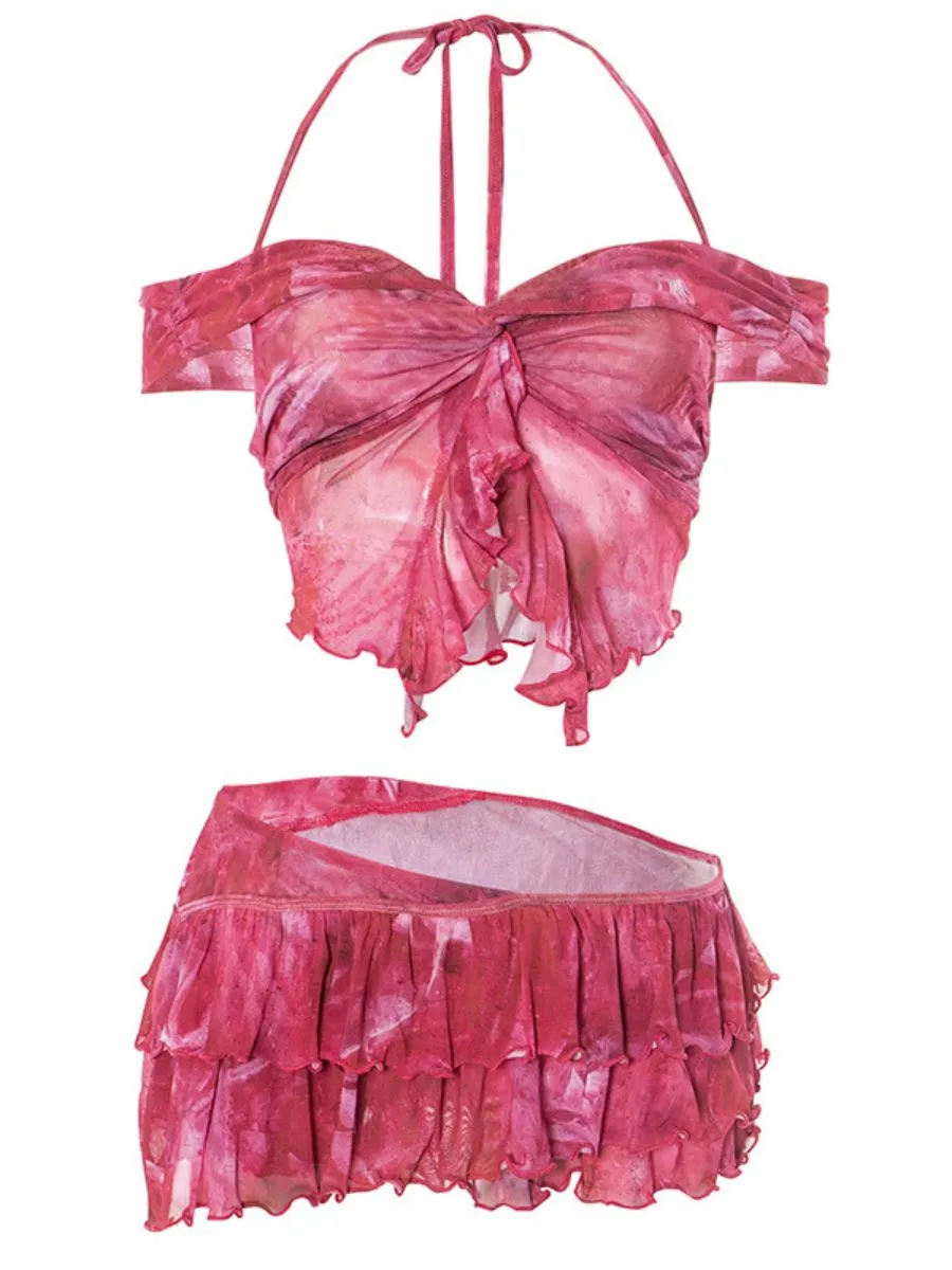 Pink Two-Piece Skirt Set