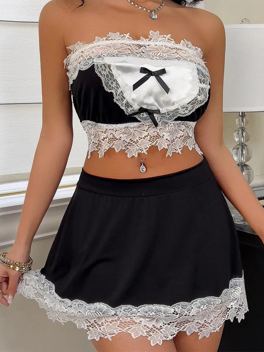 Sexy Maid Cosplay Skirt Set