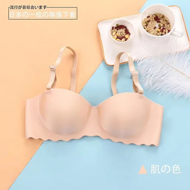 Sexy Strapless Bras For Women Seamless Lingerie Invisible Bra Push Up Brassiere Backless Bralette Underwear Wedding Dress #D