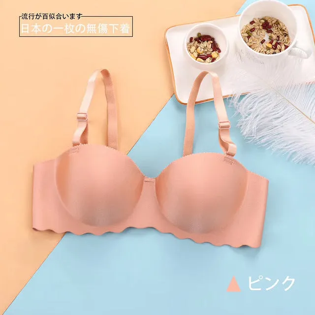 Sexy Strapless Bras For Women Seamless Lingerie Invisible Bra Push Up Brassiere Backless Bralette Underwear Wedding Dress #D