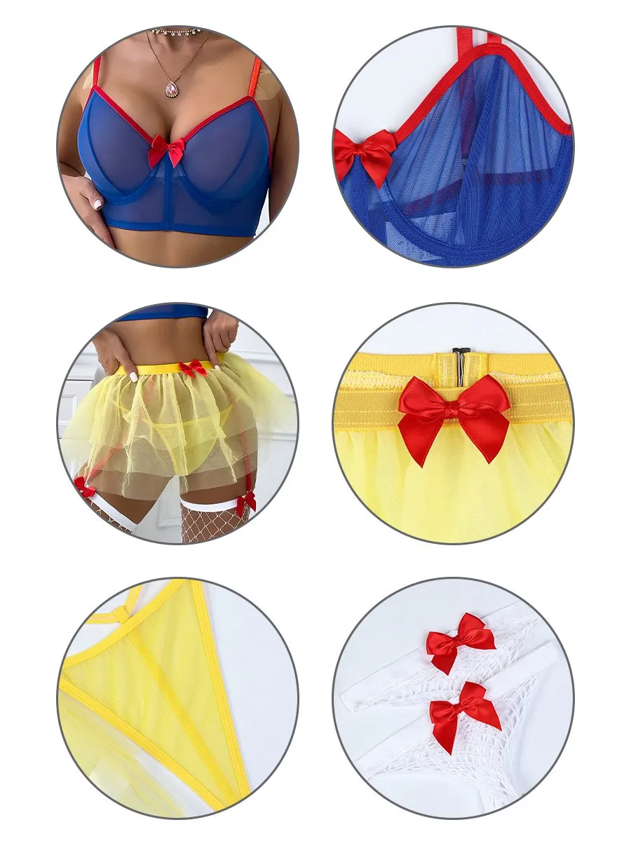 Sheer Mesh Princess Bra and Panty Set