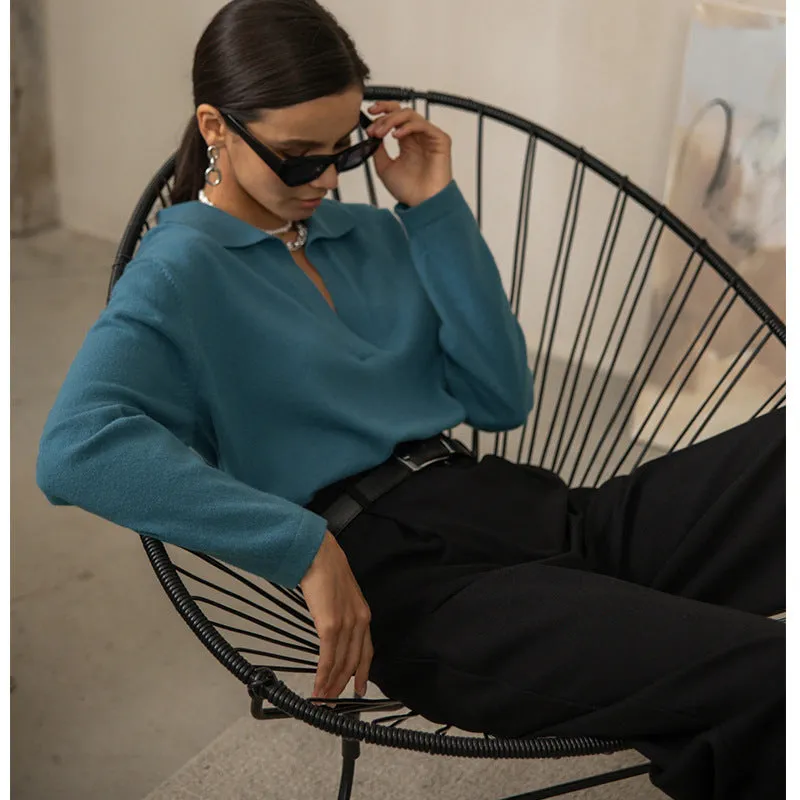 Temperament And Elegant Long-sleeved Retro Loose Warm Bottoming Shirt