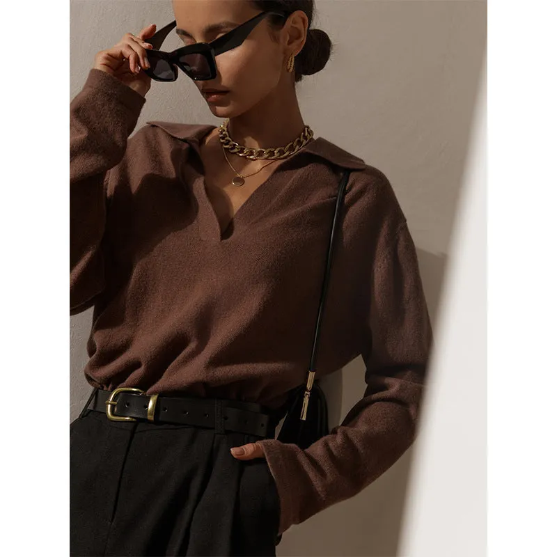 Temperament And Elegant Long-sleeved Retro Loose Warm Bottoming Shirt