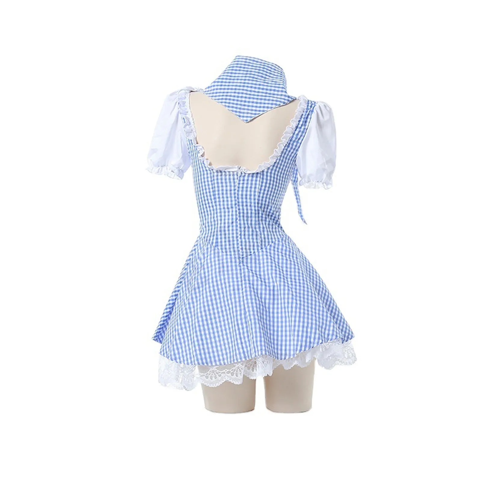 Yomorio Japanese Maid Costume Anime Cosplay Outfit Adult Plaid Maid Dress